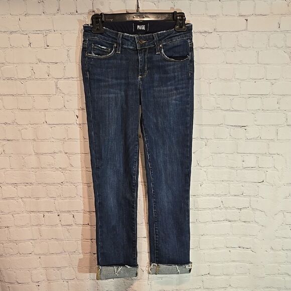 Paige Straight Raw Hem Jeans Size 25 - Picture 1 of 10